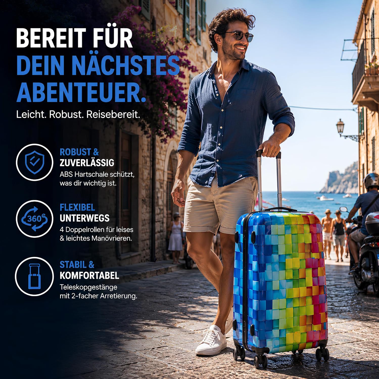 Thumbnail 4 de NOWI Hartschalenkoffer XL Groß – 100L Volumen, 158 cm Gurtmaß, 8 Rollen, 360° drehbar