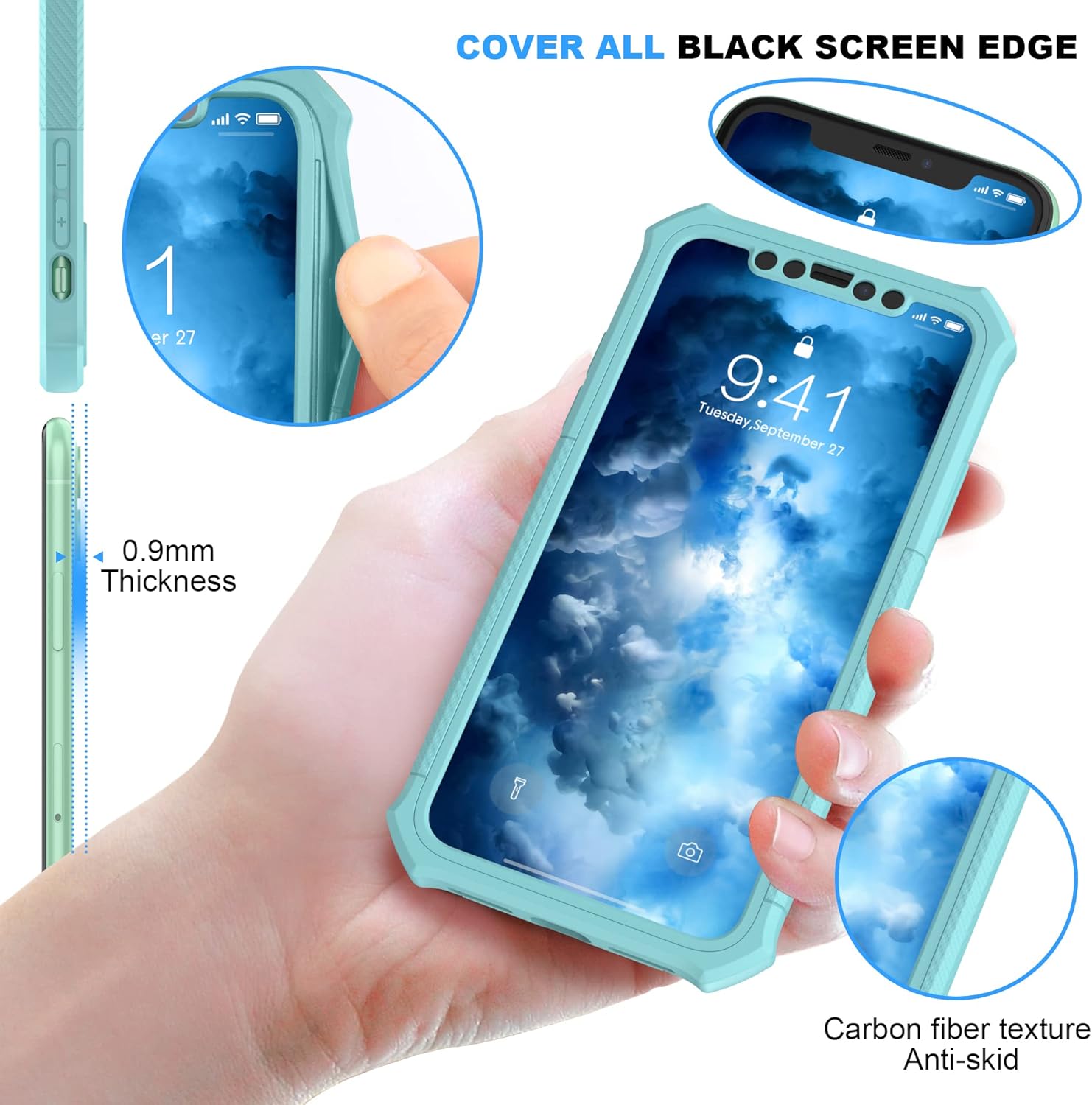 Thumbnail 4 de ORETECH 360° Shockproof Case for iPhone 11 with 2 x 9H Screen Protectors – Light Green