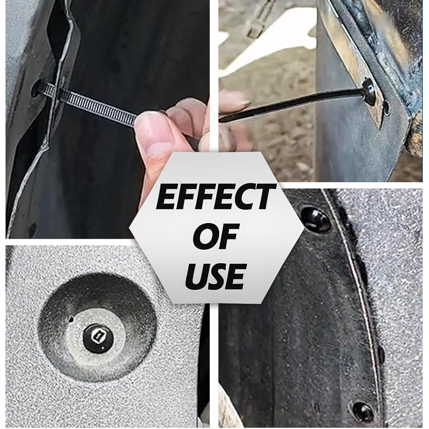 Detalle de Kabelbinder Schwarz – Selbstsichernd, 20/50/100 Stk. | Universell einsetzbar im Auto und Alltag