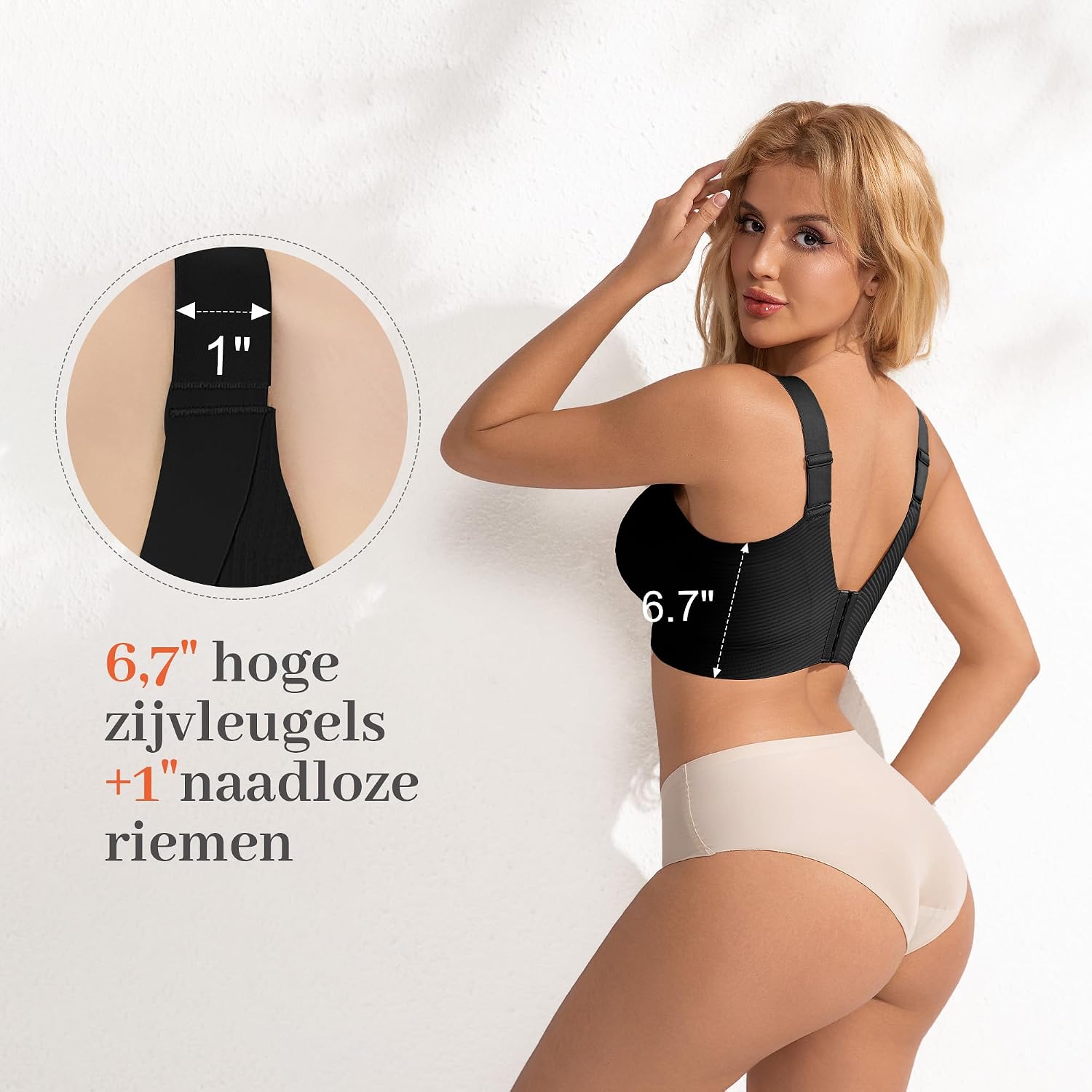 Detalle 2 de Fittingirls minimizer-bh voor grote borsten, draadloos met volledige bedekking