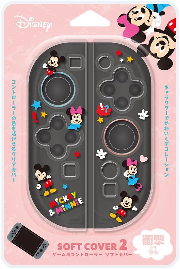 Detalle 2 de Premium Style PG-DJ2C01MM ゲーム用コントローラカバー ミッキー&ミニー・クリアTPU