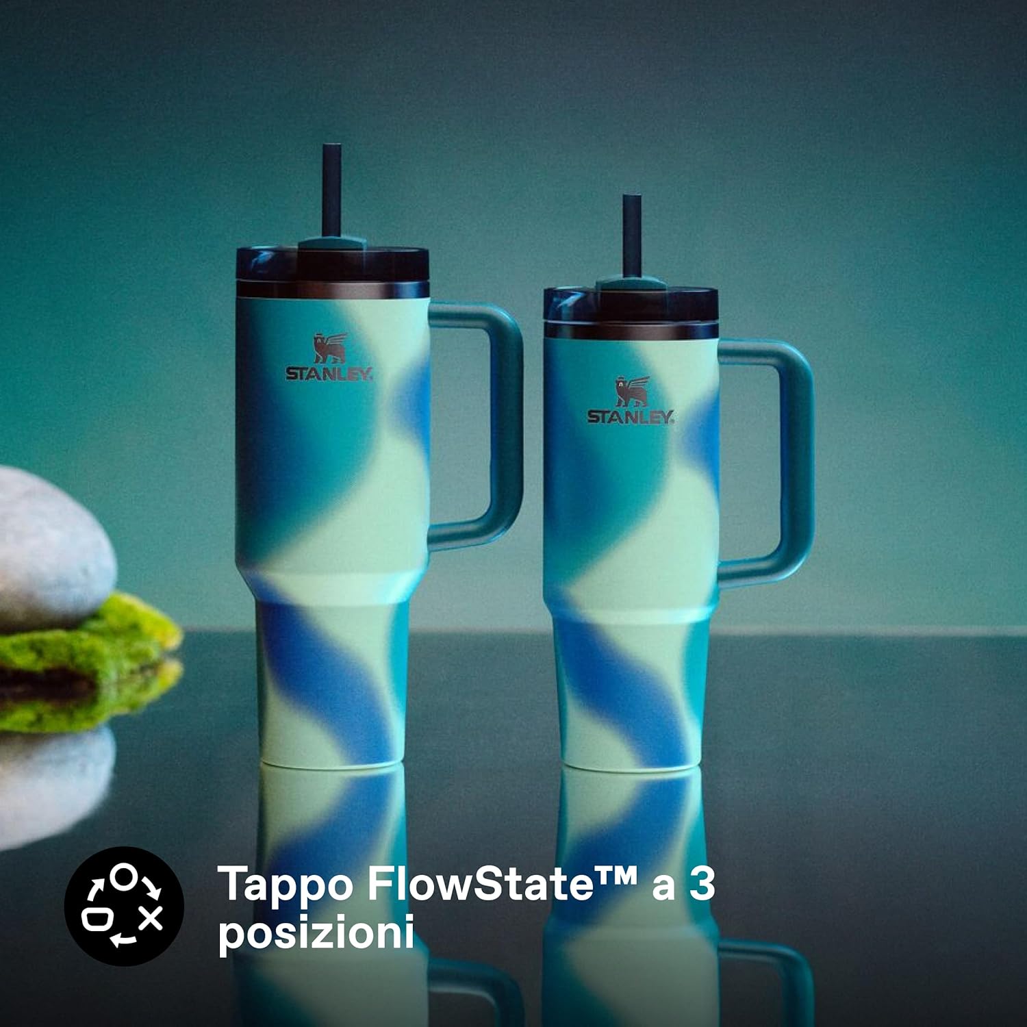 Thumbnail 4 de STANLEY 1913 Quencher H2.0 FlowState borraccia con cannuccia 0,89L Coastal Teal Motion