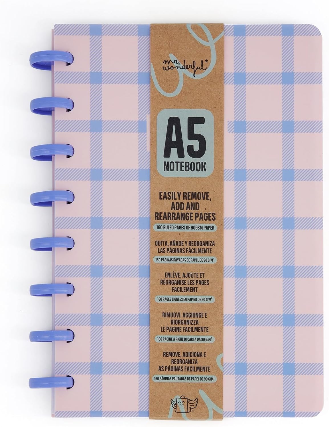 Thumbnail 4 de Mr.Wonderful Cahier A5 - Carreaux bleus et roses: carnet fiable et polyvalent