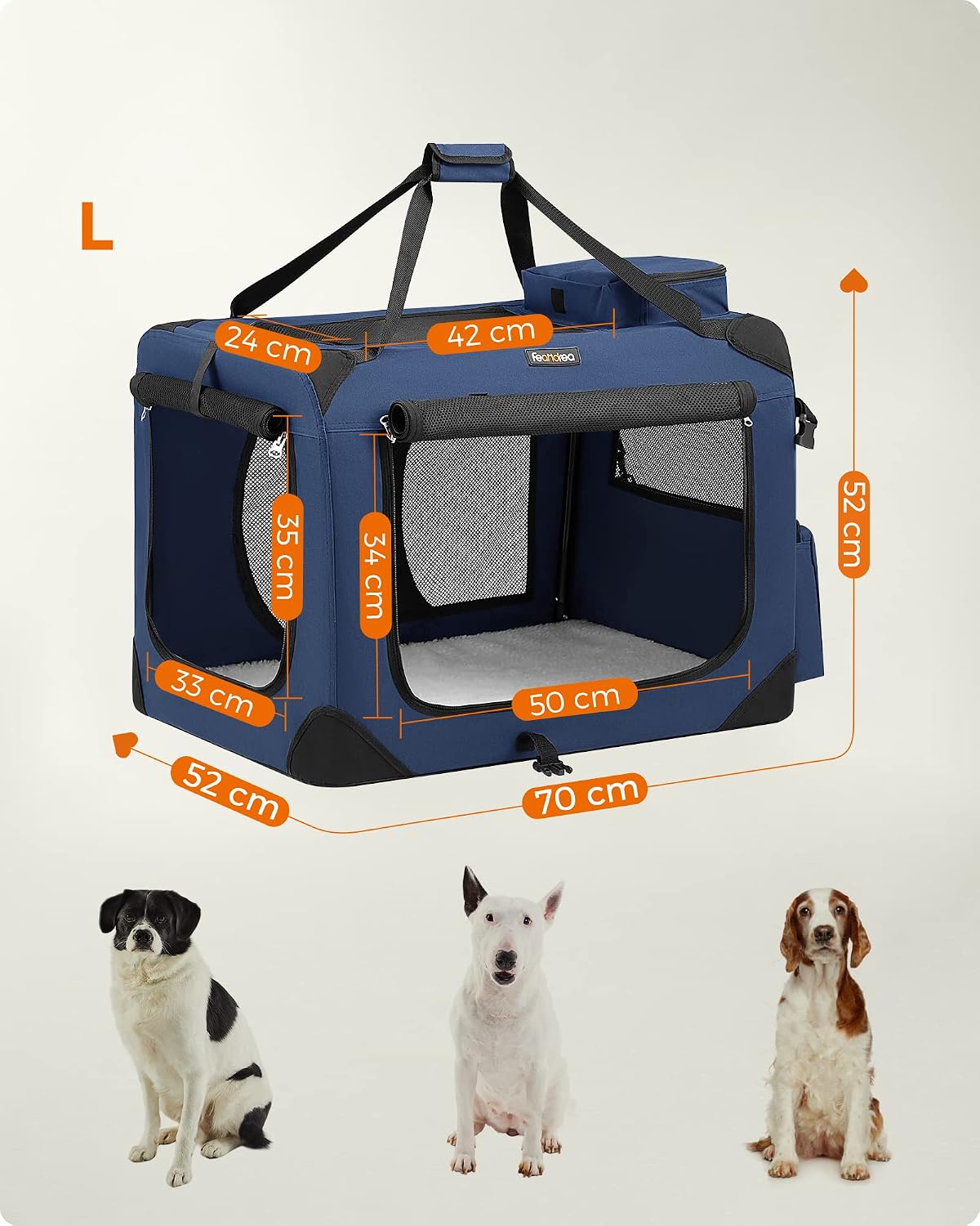 Detalle de Feandrea Foldable Pet Carrier Bag (PDC70Z) – Soft-sided portable cat dog travel carrier with breathable mesh