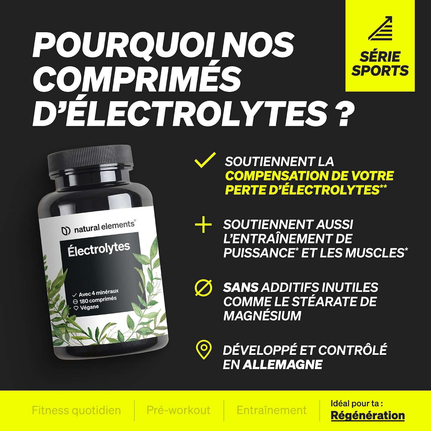 Thumbnail 2 de Électrolytes en comprimés (180 comprimés) avec magnésium, calcium, sodium et chlorure – adapté au régime keto