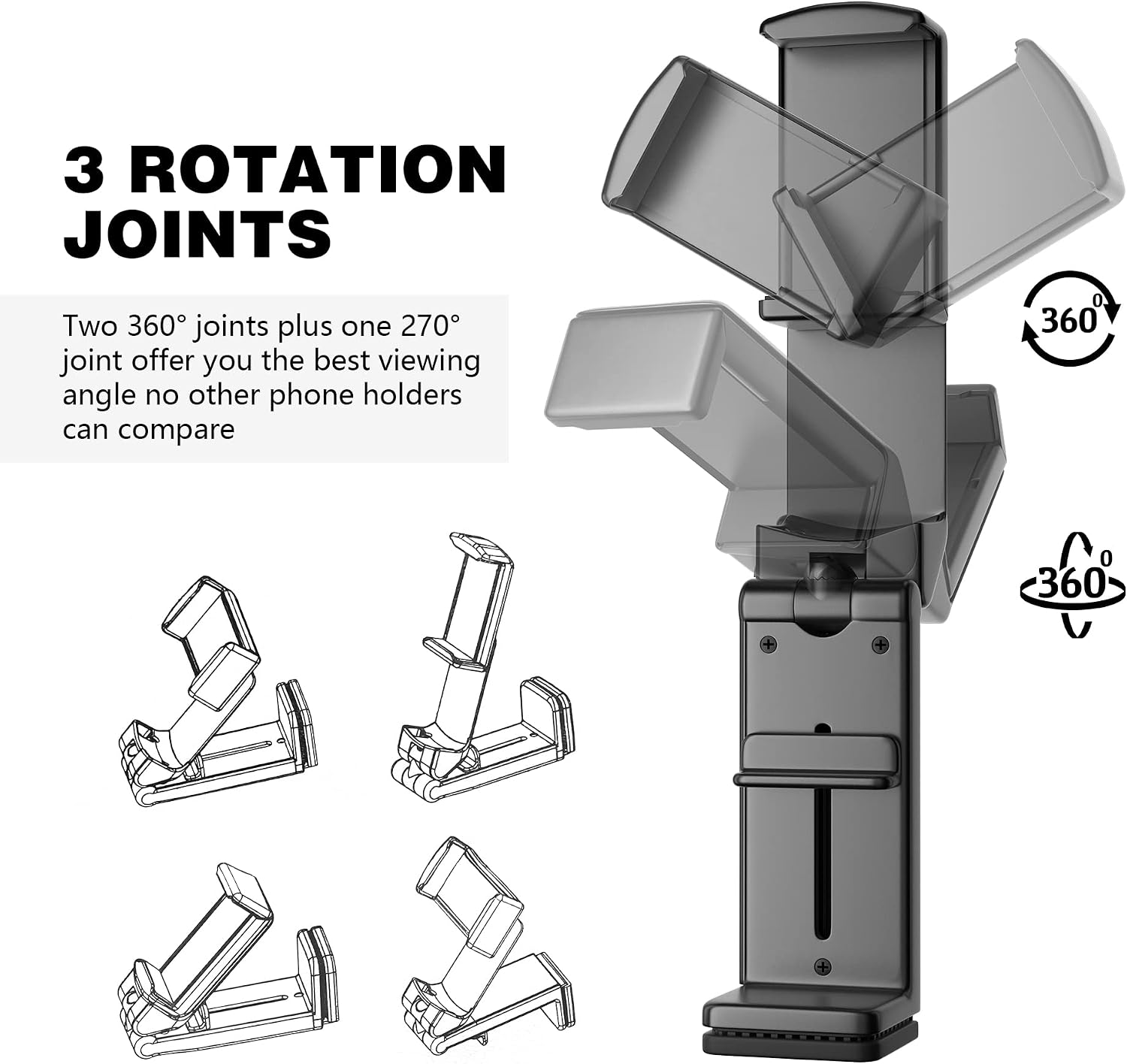 Detalle de Perilogics Universal In-Flight Airplane Phone Holder Mount with Dual 360° Rotation