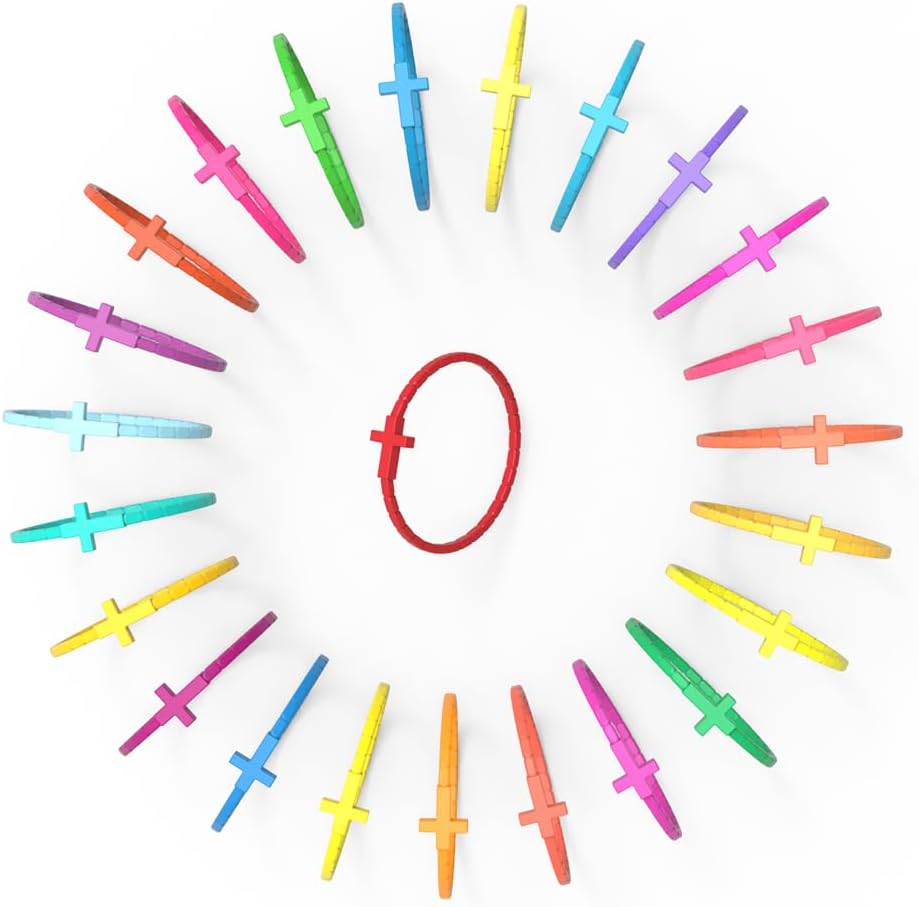 Detalle de YalsFTY Silicone Cross Bracelets, 2.43-inch inner diameter