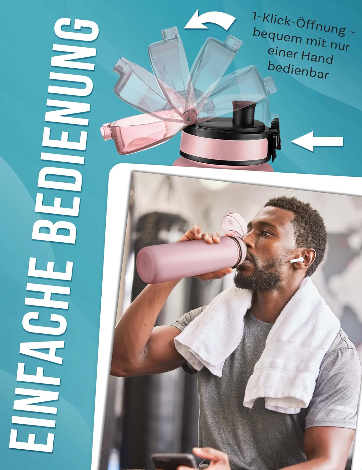 Detalle 2 de My Vesperbox® Kinder-Trinkflasche 750 ml – auslaufsicher auch bei Kohlensäure, aus Tritan