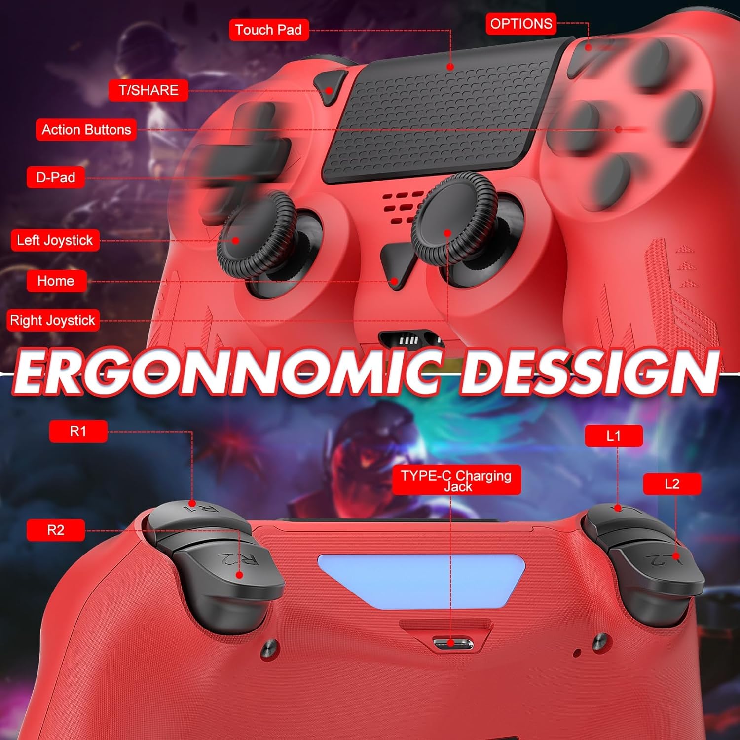 Thumbnail 6 de GGiking Wireless Controller für PS4 mit Turbo