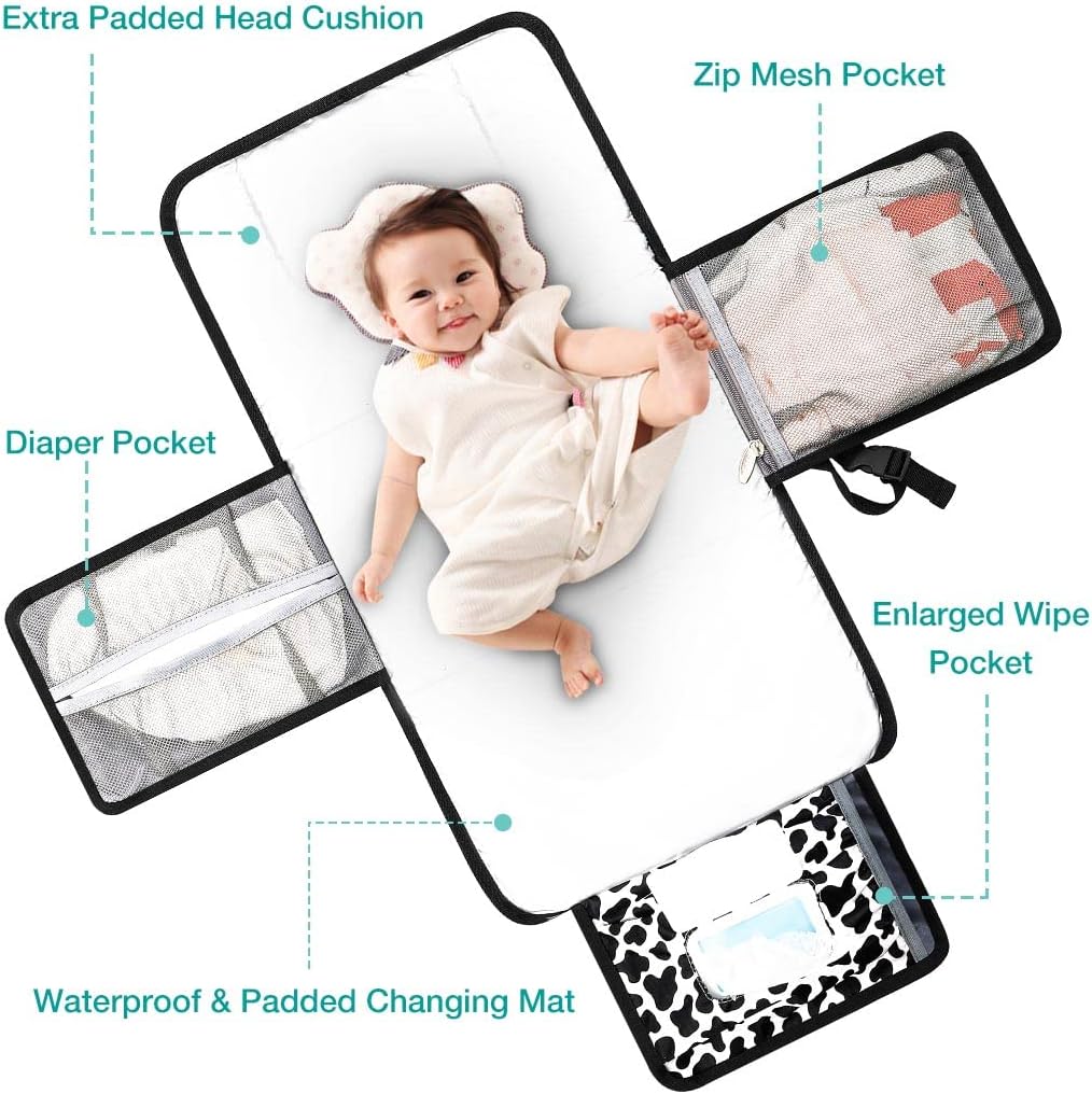 Detalle de Lekebaby Cow Stria changing mat