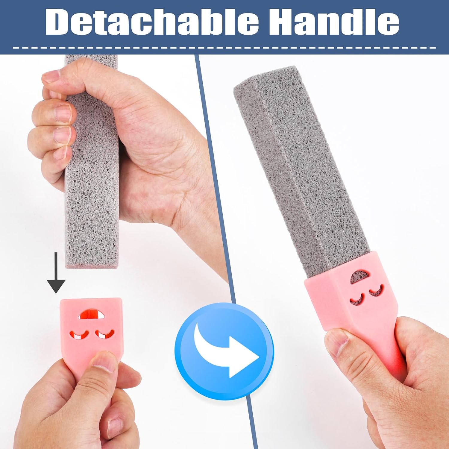 Detalle de Navona PS0090 Pumice Stone Scouring Sticks, 8-Pack with 2 Handles