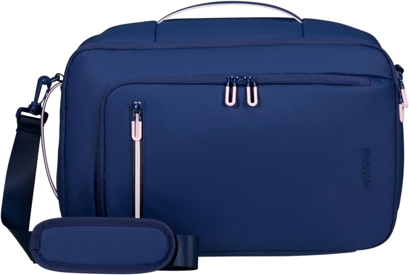 Detalle 2 de American Tourister Puffypop 3-Way Untersitz-Handgepäck mit Laptopfach bis 14 Zoll (40 x 25 x 20 cm, 21 L) – Navy