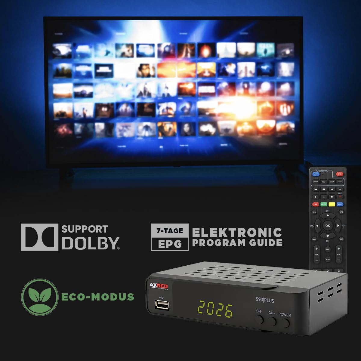 Thumbnail 3 de AXRED S90 Plus Satelliten-Receiver: HD-Receiver mit Aufnahmefunktion und Unicable-Unterstützung