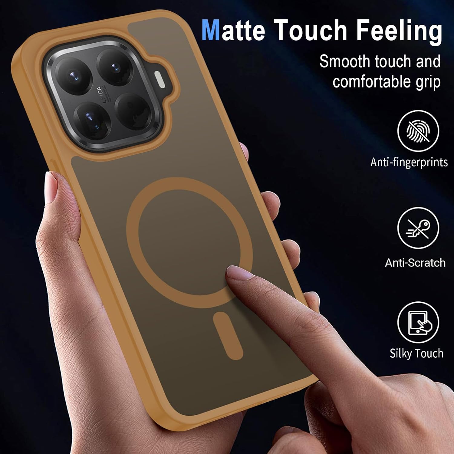 Thumbnail 3 de XTCASE Coque Magnétique pour Xiaomi 15T Pro – Dos translucide or, compatible MagSafe