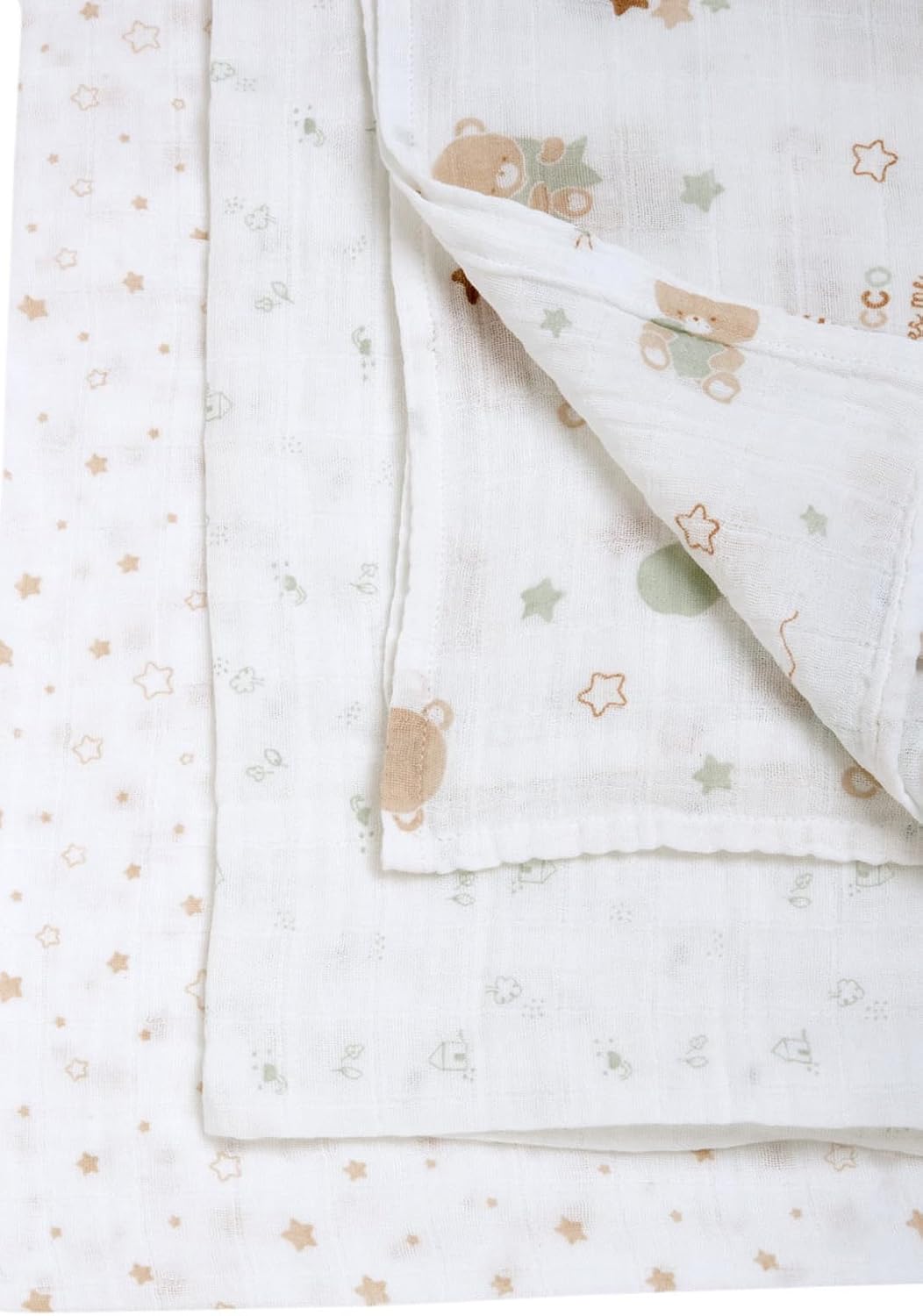 Detalle 1 de Chicco Set di 3 Mussole Neonato in Cotone Morbido: versatile e regalo ideale
