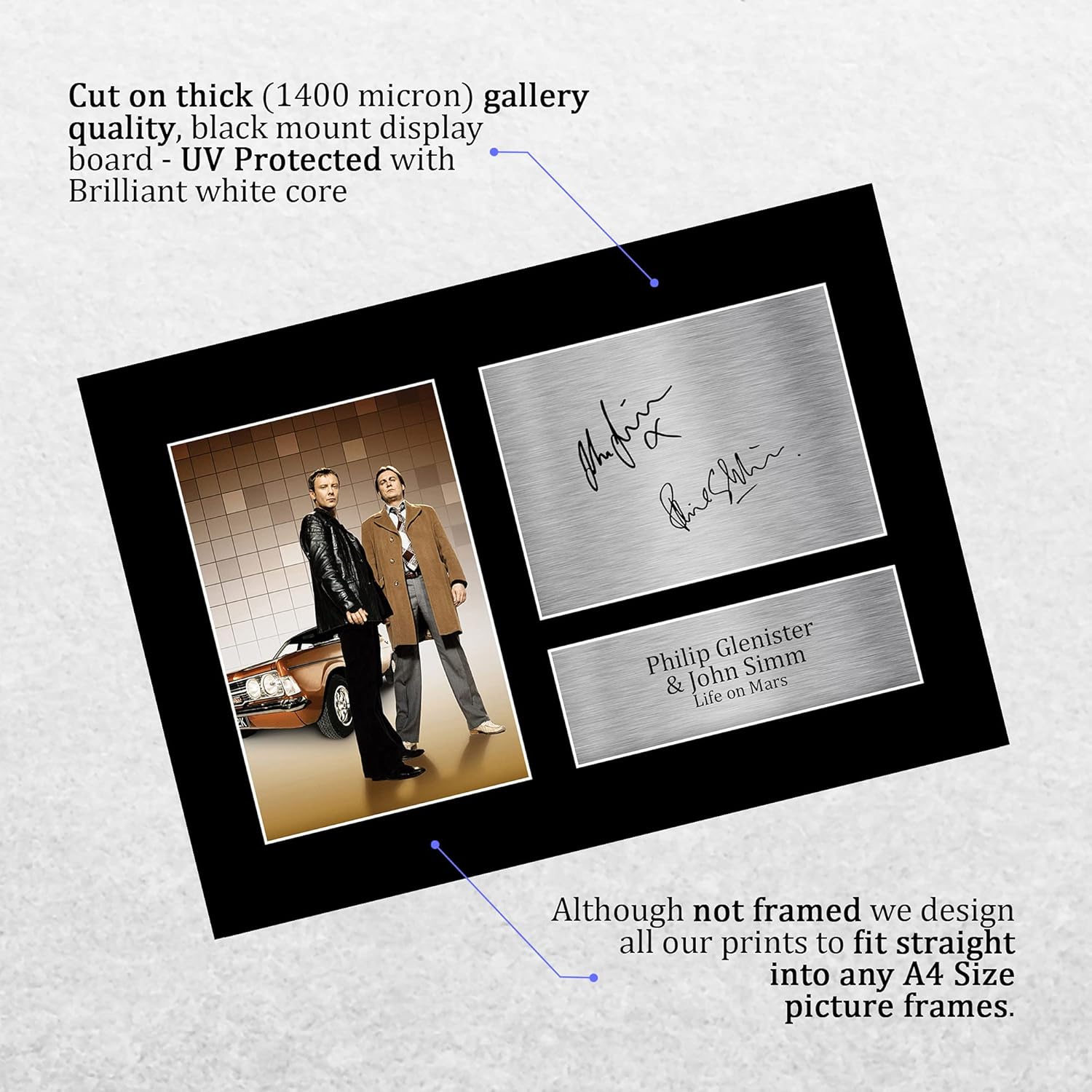 Thumbnail 2 de Philip Glenister & John Simm Life on Mars Signed A4 Print