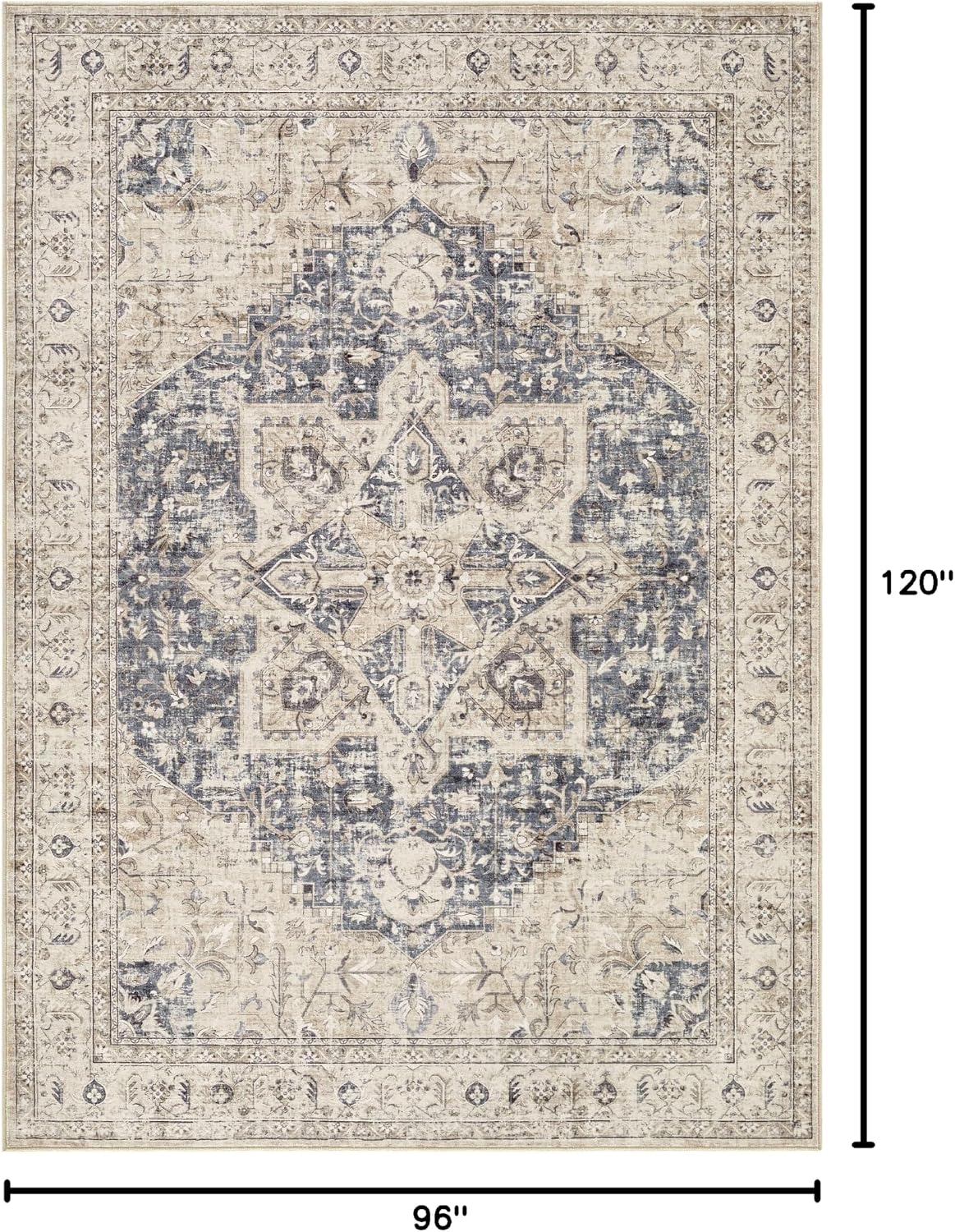 Detalle 2 de Tortania Area Rug 8x10 Washable Boho Rug