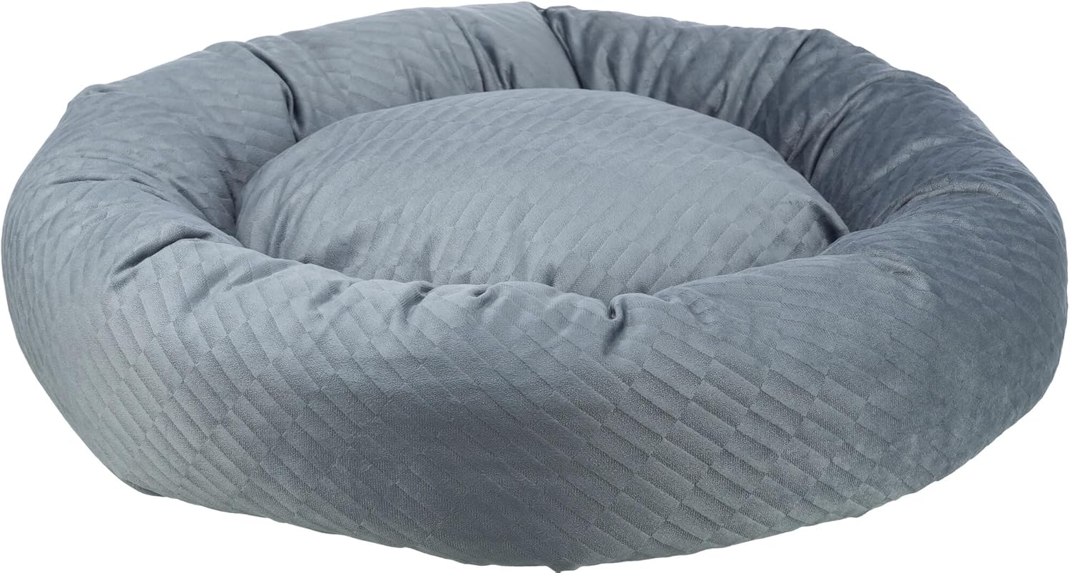 Detalle de TRIXIE Panier pour Chien Alena Ø60 cm – Panier Rond Douillet Bleu-Gris, Housse Lavable