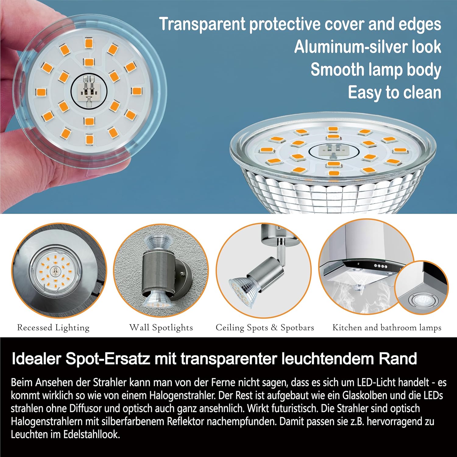 Thumbnail 5 de EACLL GU10 LED Warmweiß 4.9W, 10er-Pack – ersetzt 70W Halogenlampen, 515 lm, 2700K