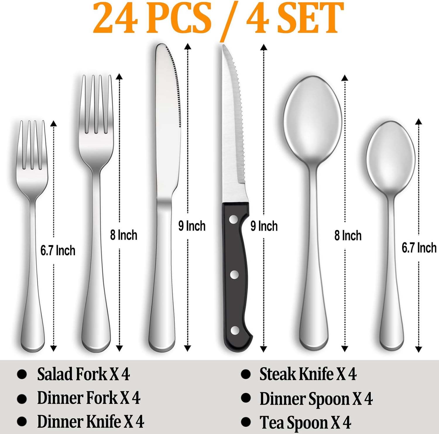 Detalle 2 de MUTNITT Silverware Set 24-Piece for 4