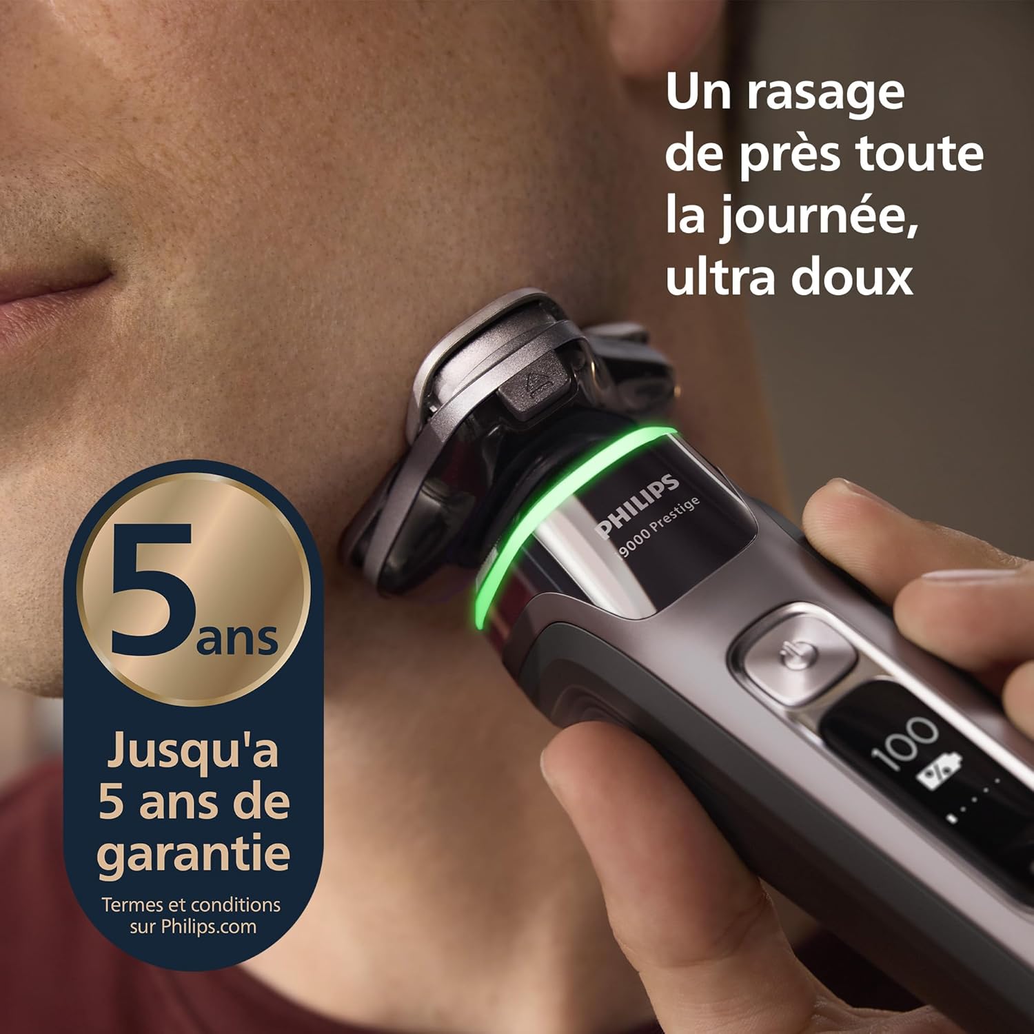 Detalle de Philips Rasoir i9000 Prestige XP9202/33: rasage sec et humide avec SkinIQ et triple Lift & Cut