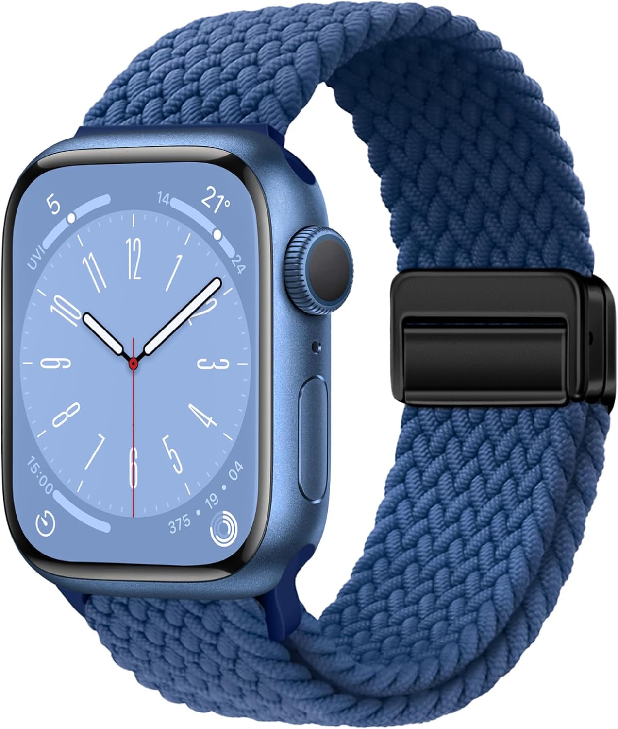 Detalle de Qimela Sport Loop Magnetic Stretch Braided Watch Band Compatible with Apple Watch (38mm–49mm)