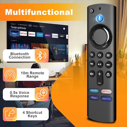 Thumbnail 1 de Mando a Distancia de Voz de Repuesto Diyuna para AMZ TV S-tick (2/3/Lite/HD) y TV S-tick 4K/Max/Lite, con Cuatro Teclas Rápidas y Control por Voz