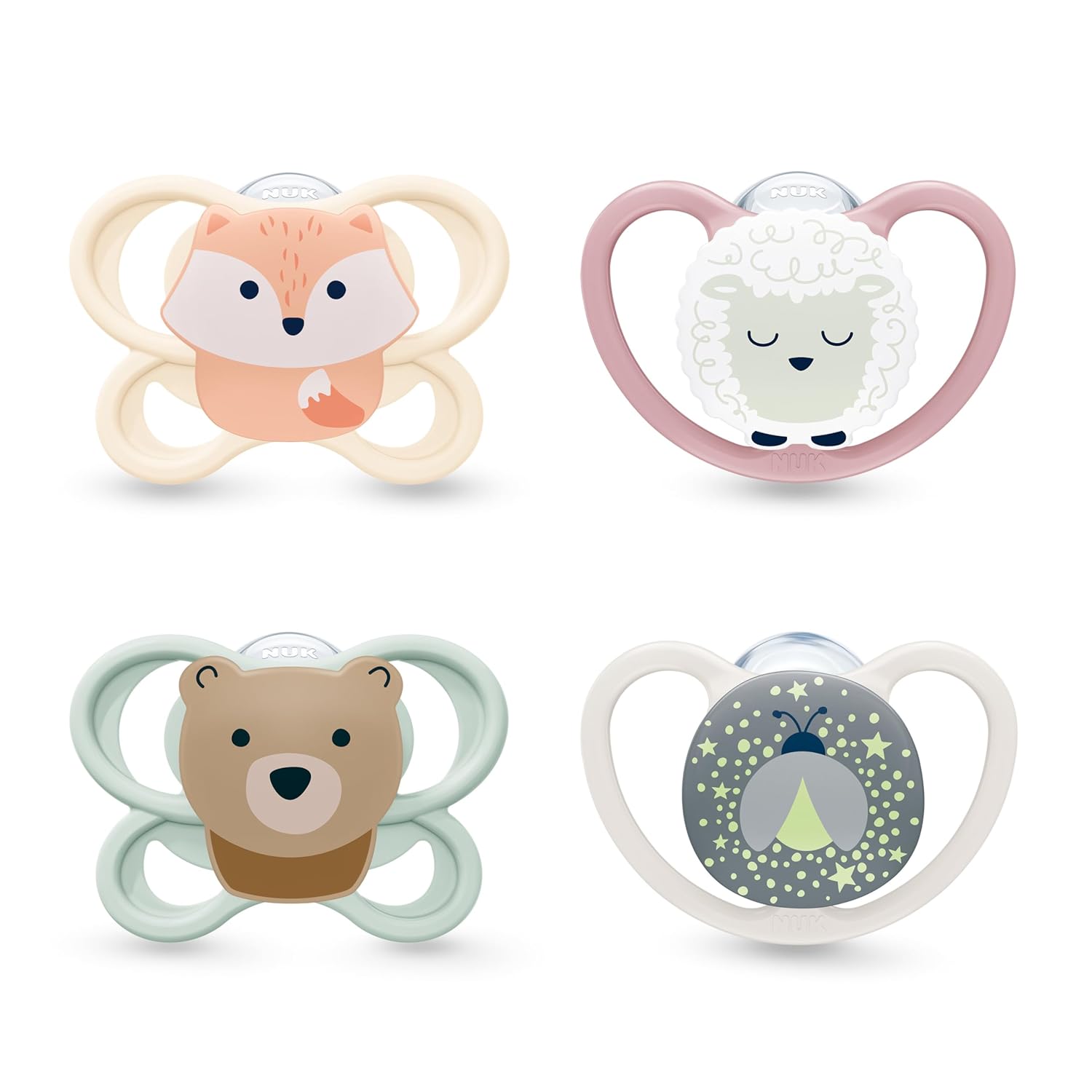 Detalle de NUK Perfect Match Air Day & Night Schnuller 0–6 Monate – 4er-Set, Leuchtend & luftzirkulierend
