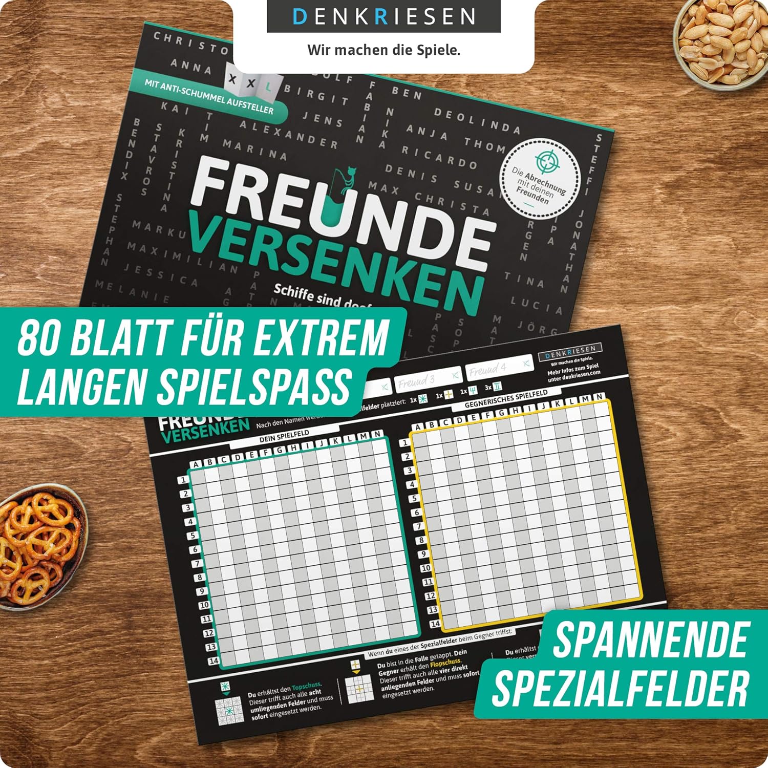 Thumbnail 4 de DENKRIESEN Freunde Versenken® – A5 Spielblock (2 Spieler, Ab 8 Jahren)