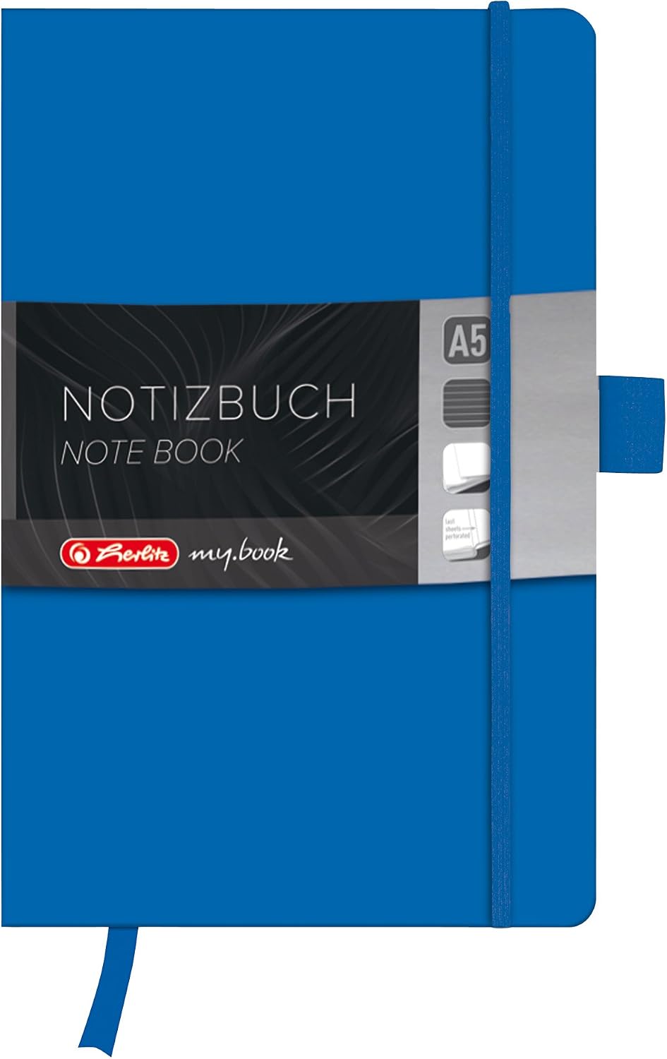 Detalle de herlitz my.book Classic Notizbuch A5 (11368990) mit 96 linierten Seiten, blau