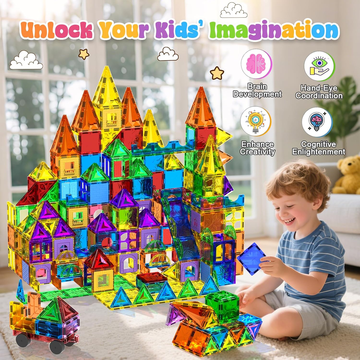 Thumbnail 2 de Magneverse 123PCS Magnetic Tiles – 2026 Upgrade for Creative Building