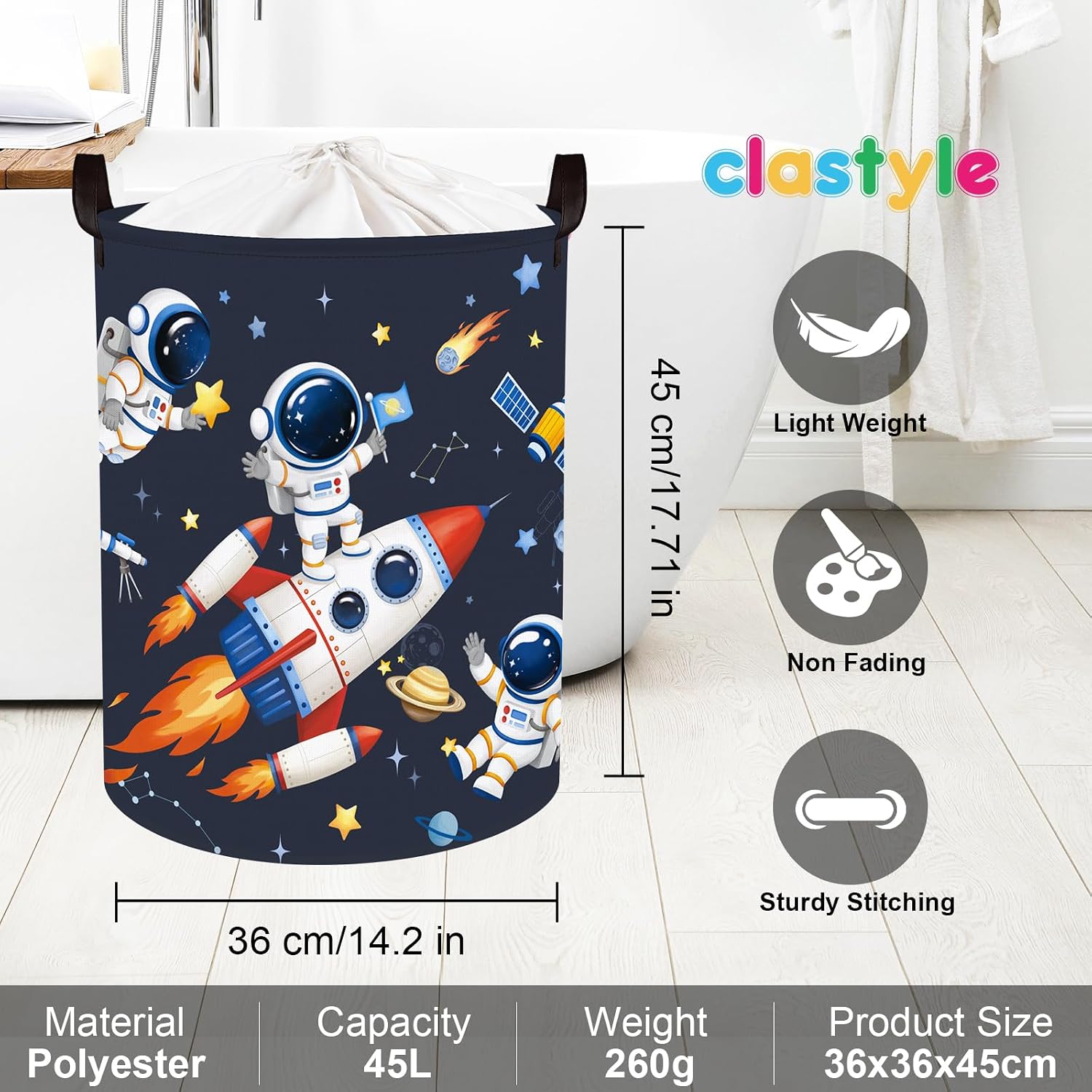 Thumbnail 5 de Clastyle Space Laundry Hamper Cosmic Book Storage Basket