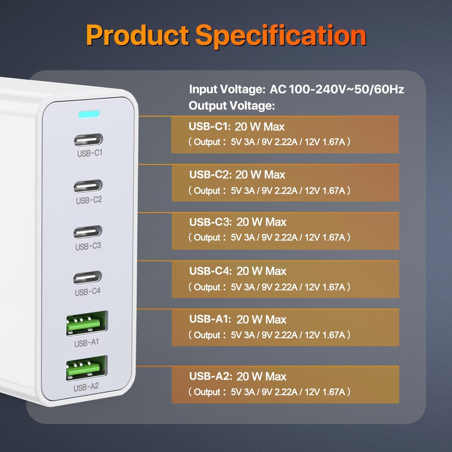 Thumbnail 4 de USB C Ladegerät 120W 6-Port GaN PD 3.0