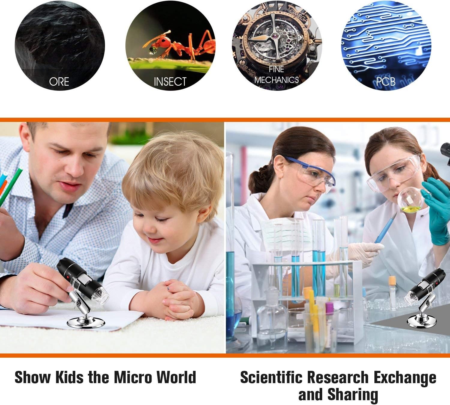 Thumbnail 6 de Jiusion 40–1000x USB 2.0 Digital Microscope