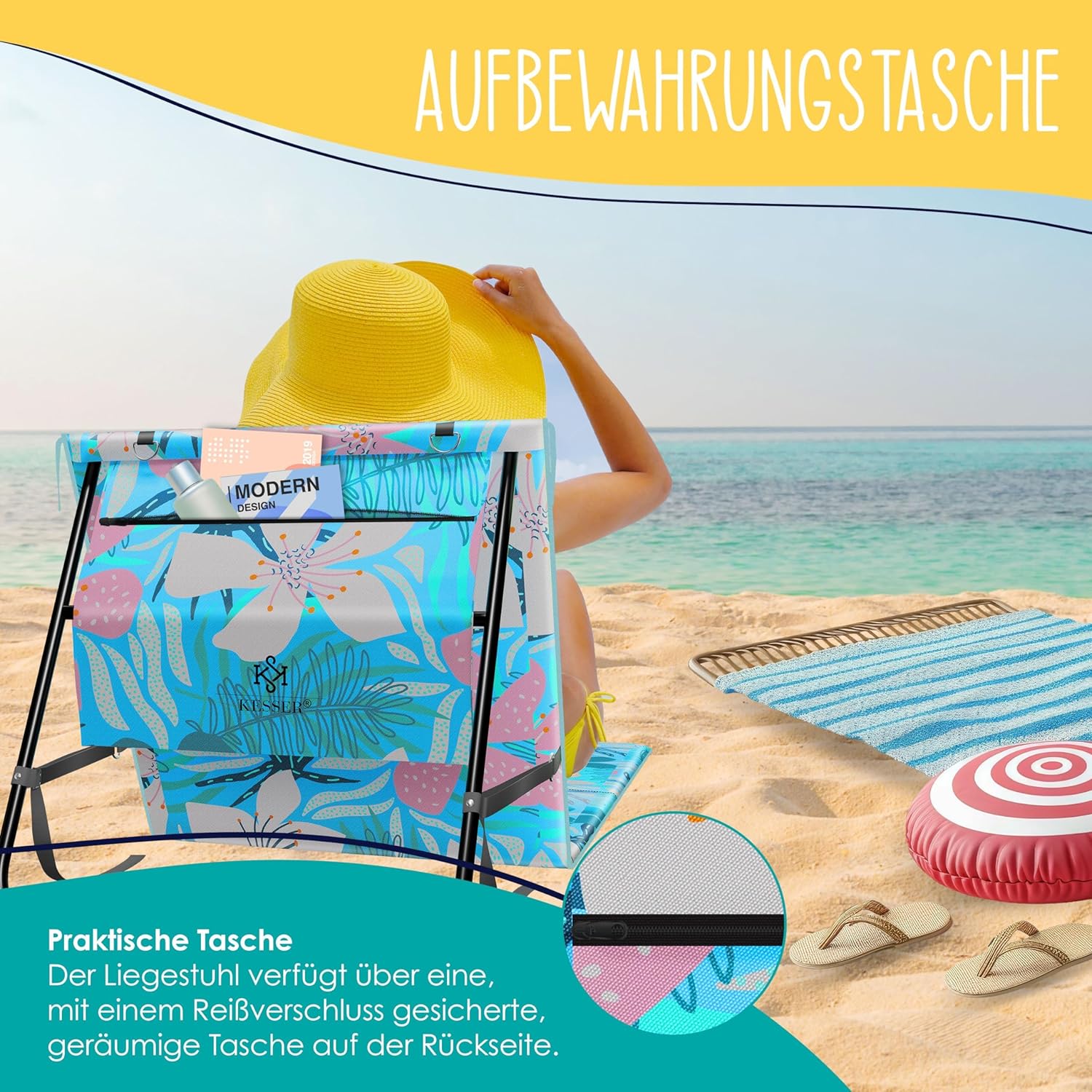 Thumbnail 5 de KESSER® 2er Set Strandmatte/Sonnenliege klappbar mit verstellbarer Rückenlehne & wasserdichter Tasche