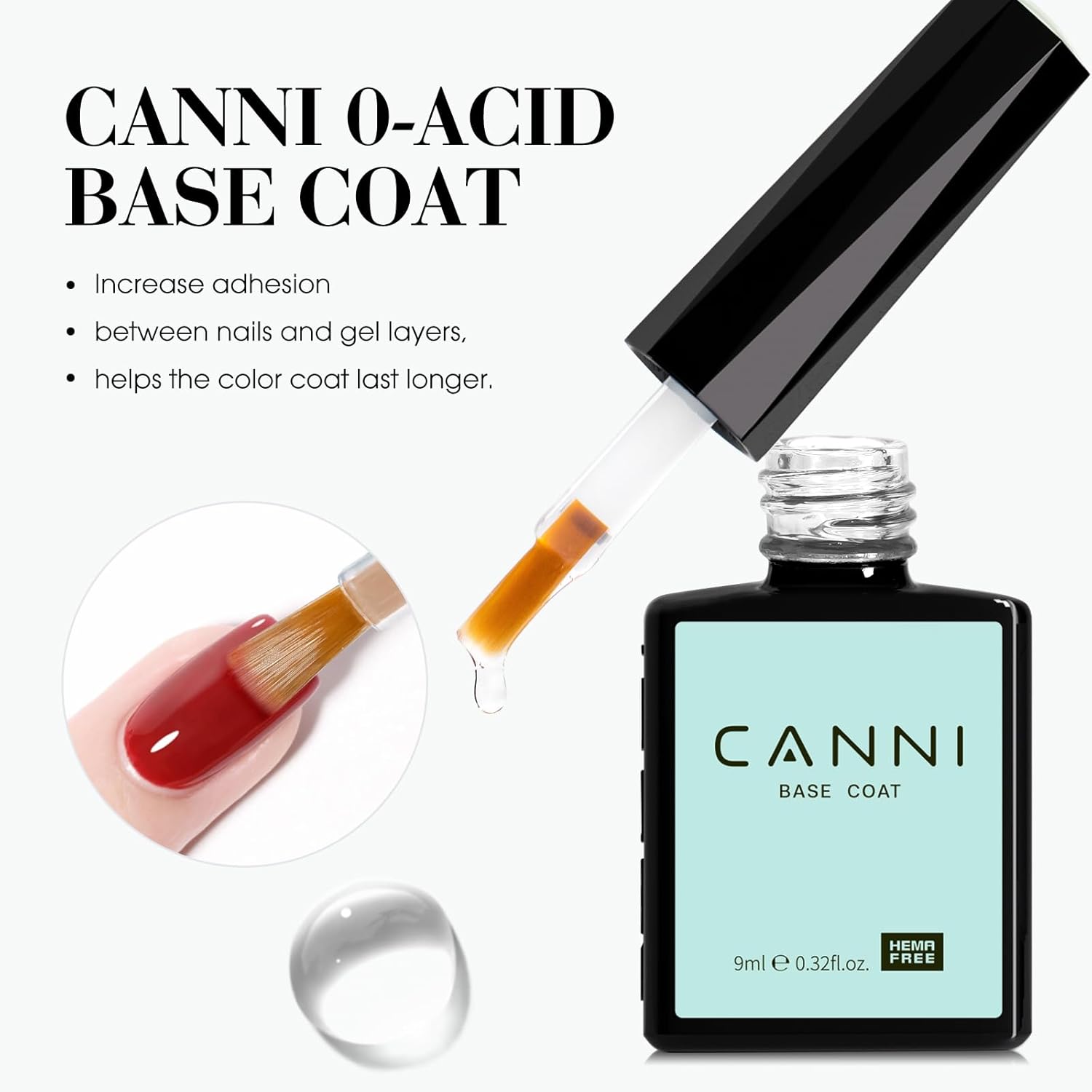 Detalle 2 de CANNI 2 Pcs No Wipe Gel Top & Base Coat set 💅