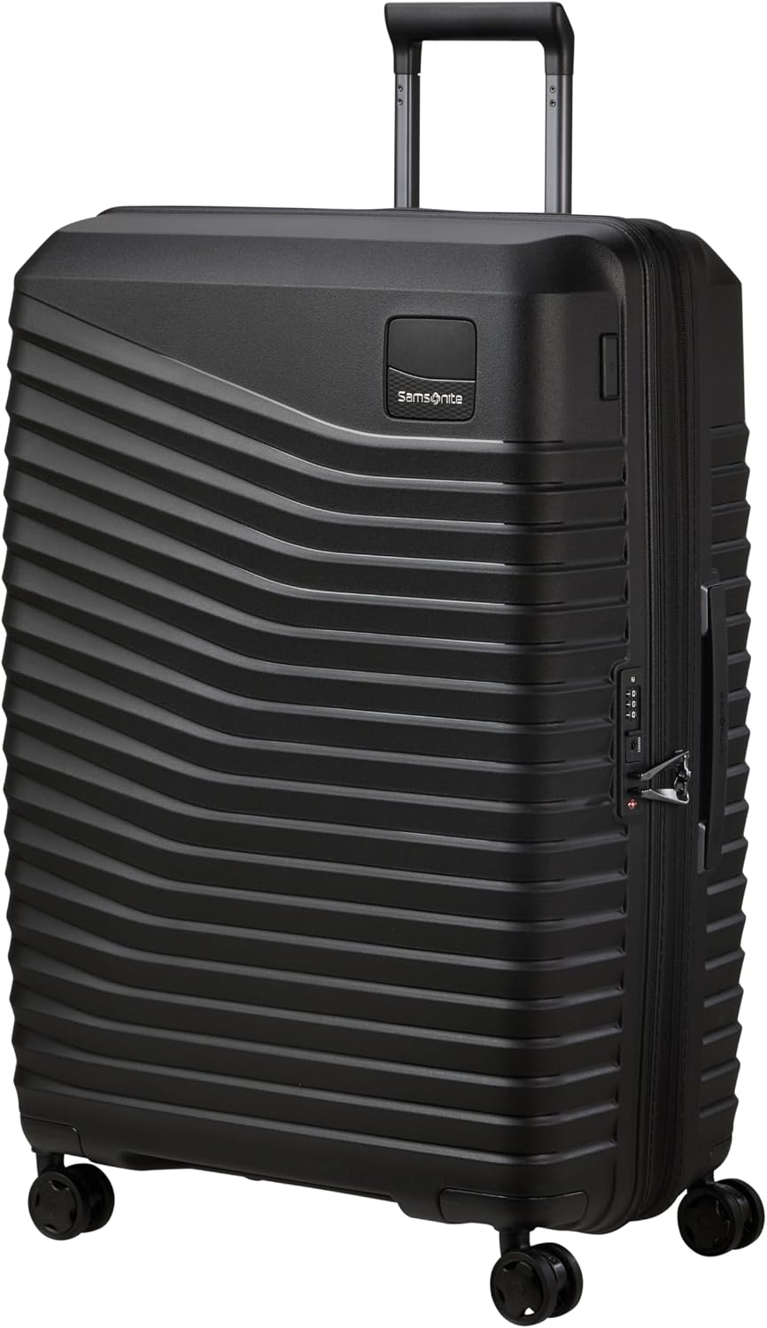 Detalle de Samsonite Intuo Spinner L – Erweiterbarer Koffer 75 cm, 105/115 L, Schwarz