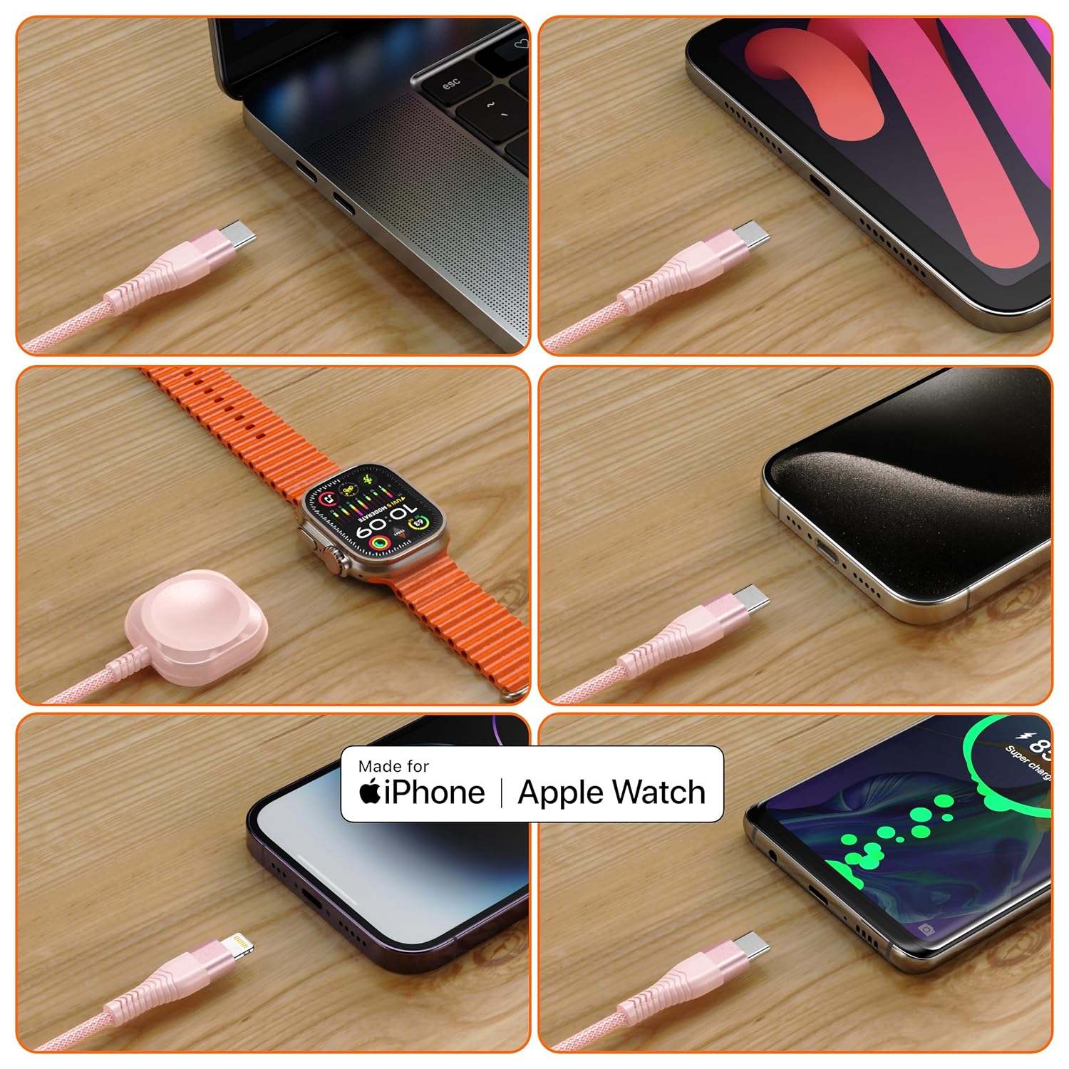 Thumbnail 4 de Apple 3‑in‑1 Magnetic Charging Cable 6FT