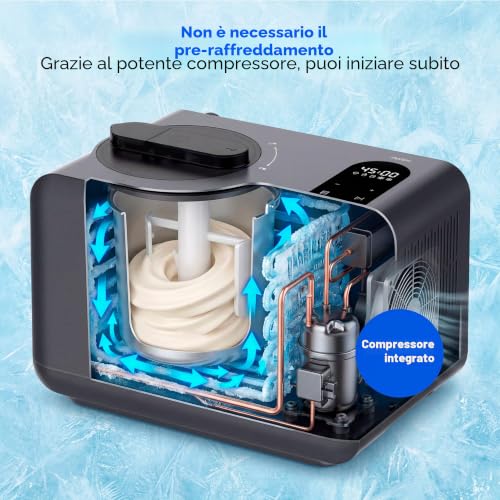 Detalle de MEDION Gelatiera con compressore: gelato, yogurt e granita senza preriscaldamento