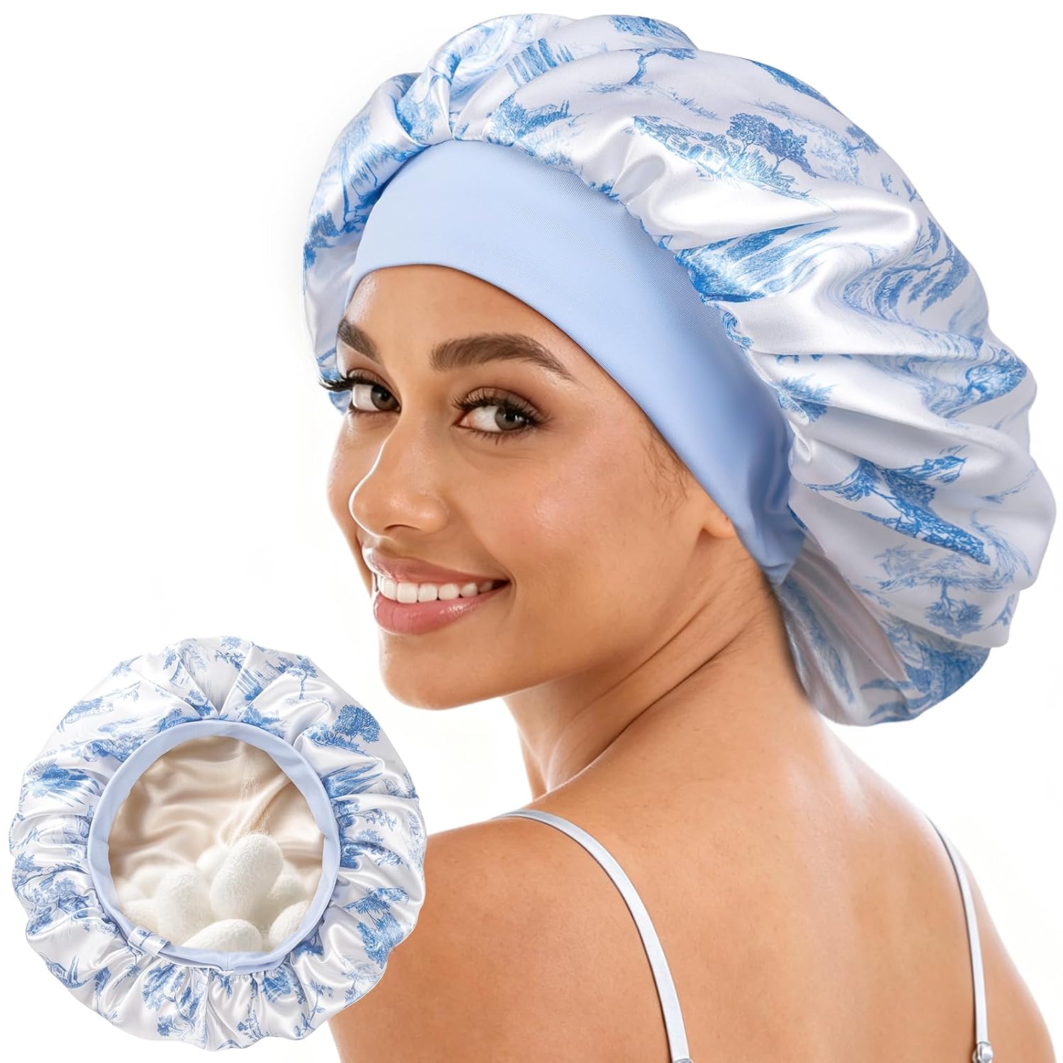 Detalle de Umisleep Silk Sleep Bonnet, 22 Momme