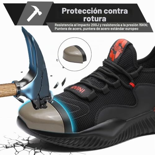 Detalle de Zapatos de Seguridad Tolhe S3 para Hombre/Mujer: ligeros, cómodos y resistentes