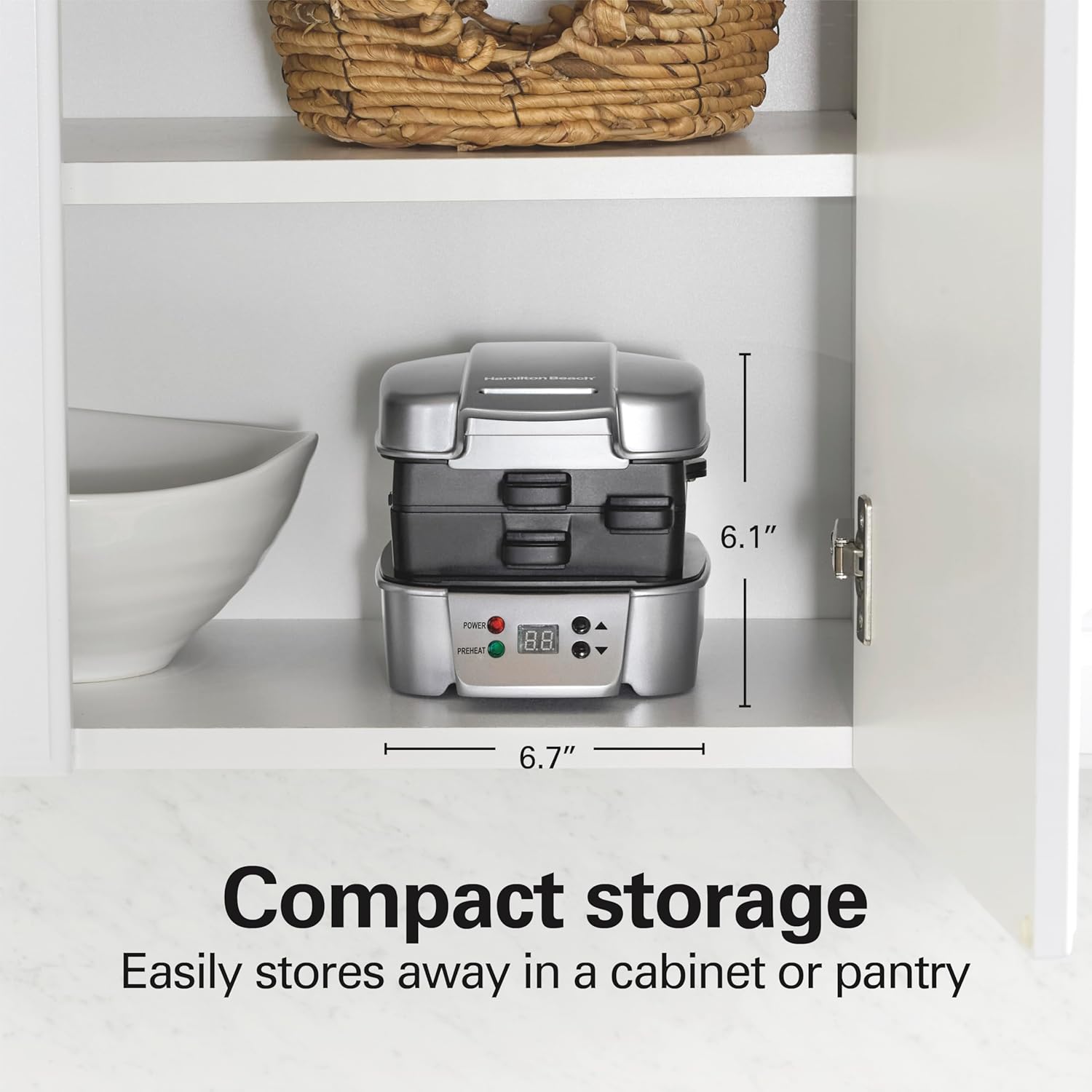 Thumbnail 6 de Hamilton Beach Sandwich Stacker Customizable Hot Sandwich Maker (25471) with Built-In Timer