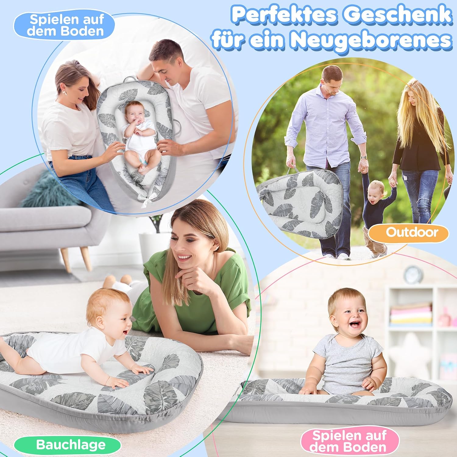 Thumbnail 5 de URMYWO Babynest 90x50 cm Kokon für Neugeborene