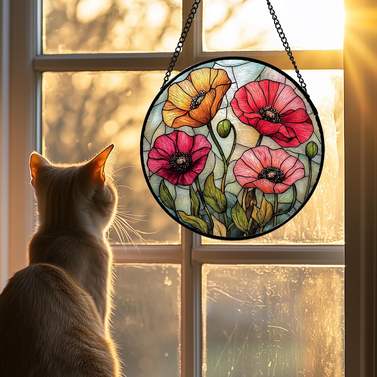 Thumbnail 2 de AMDERVEN Stained Glass Suncatcher Sun Catcher 9.8 in