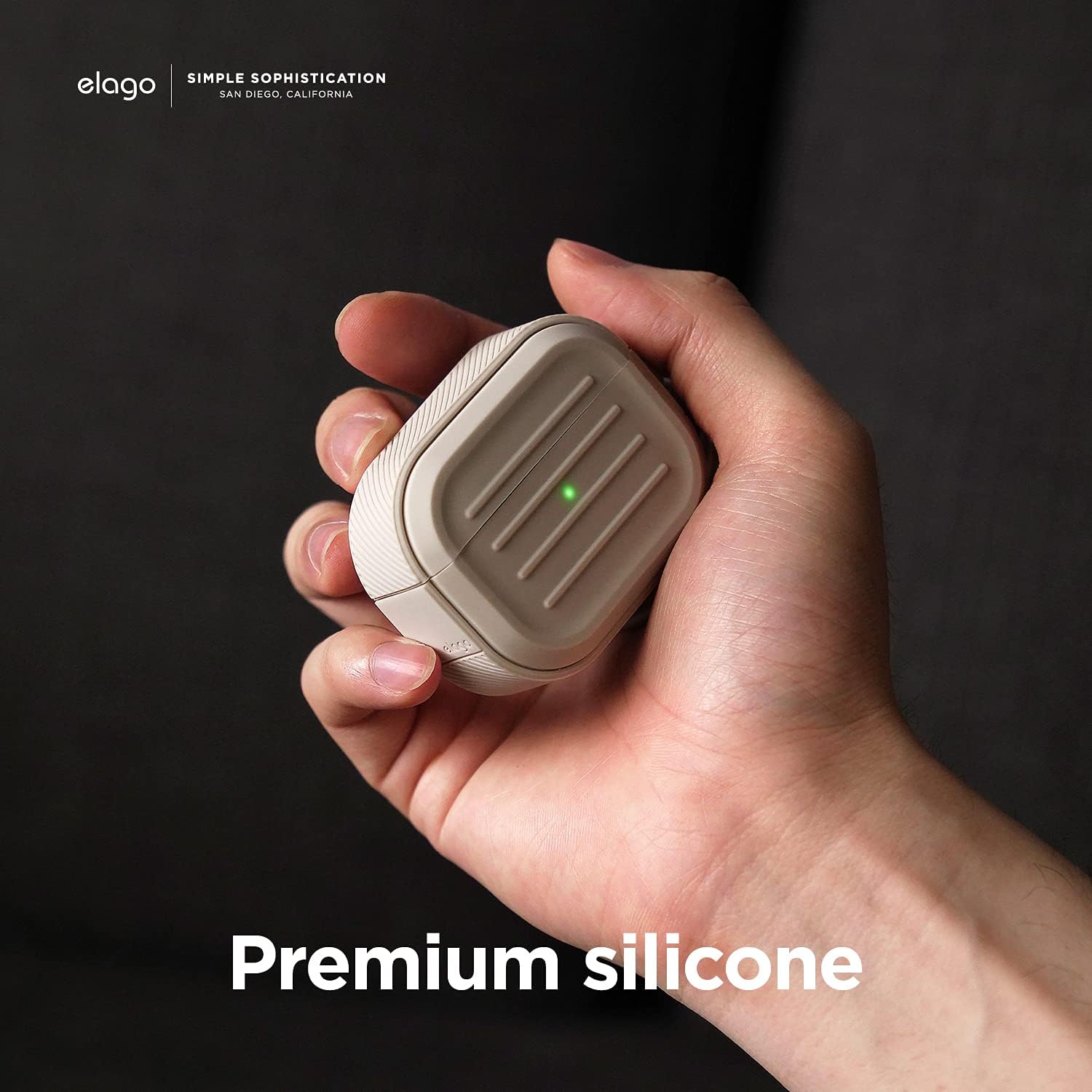 Thumbnail 6 de elago Coque armée avec porte-clés pour AirPods 3 (Stone) : protection + recharge sans fil