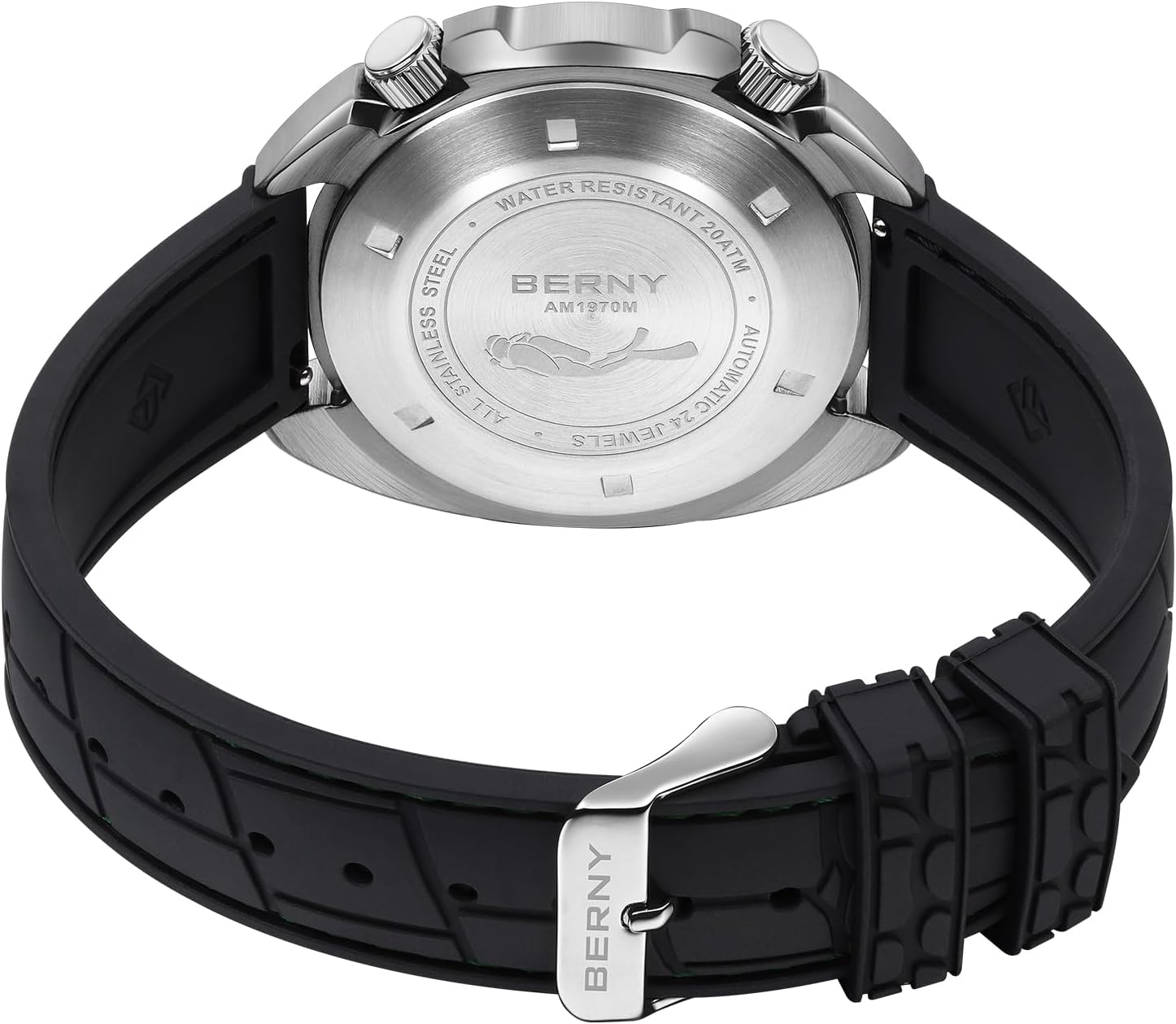 Thumbnail 2 de BERNY Automatische Herrenuhr 200M wasserdichte Tauchuhr mit Saphirglas und Super-Lumi-Ziffern