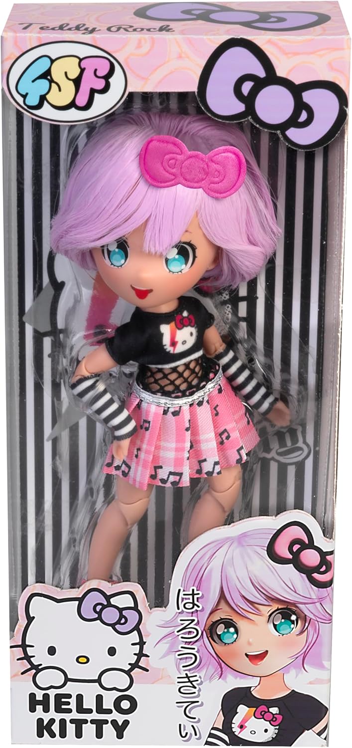 Thumbnail 3 de Hello Kitty Manga Doll Teddy Rock: Purple-Haired Japanese Fashion Doll with 15-Point Articulation