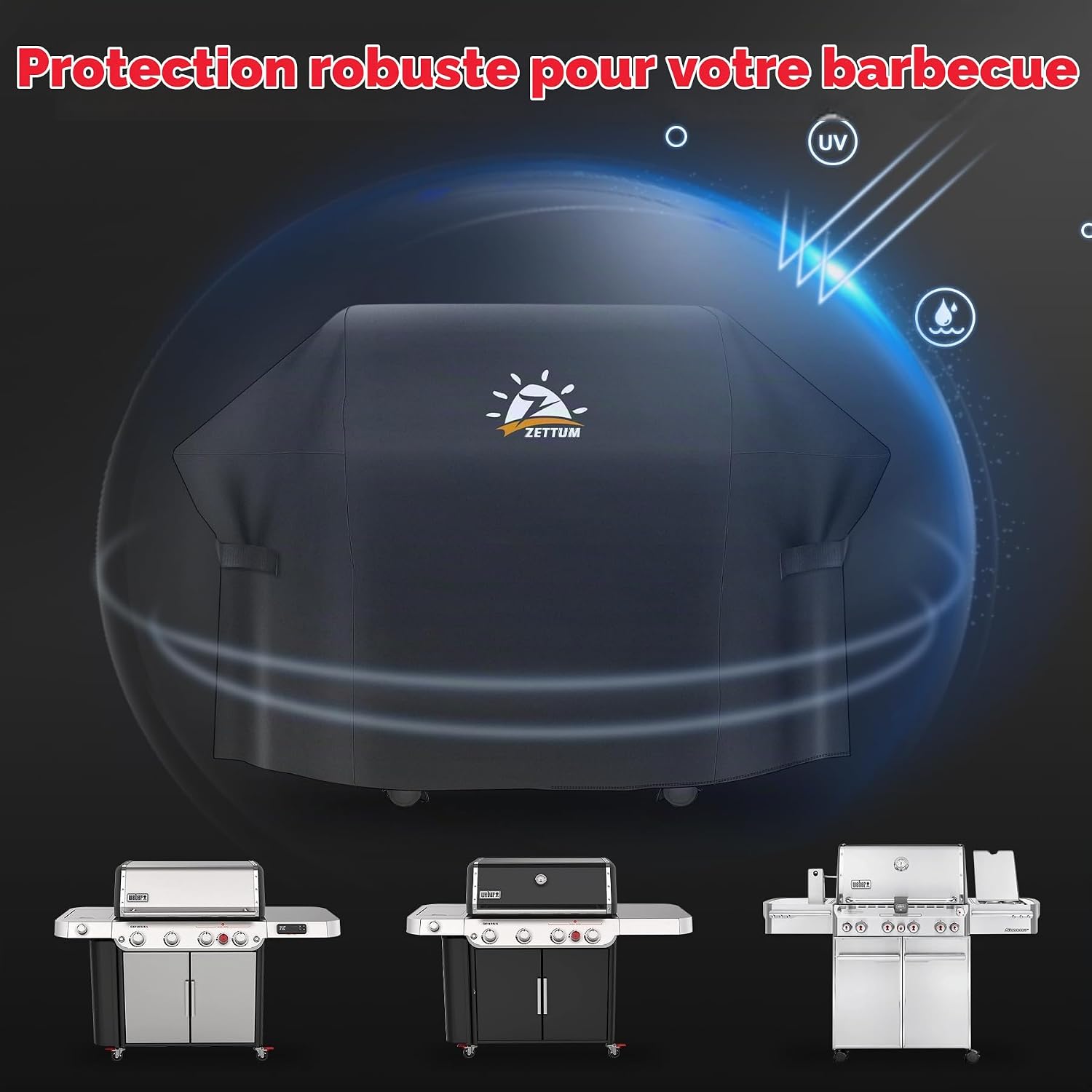 Thumbnail 6 de Zettum COGC-N-82 barbecuehoes voor grote barbecues, waterdicht 600D Oxford