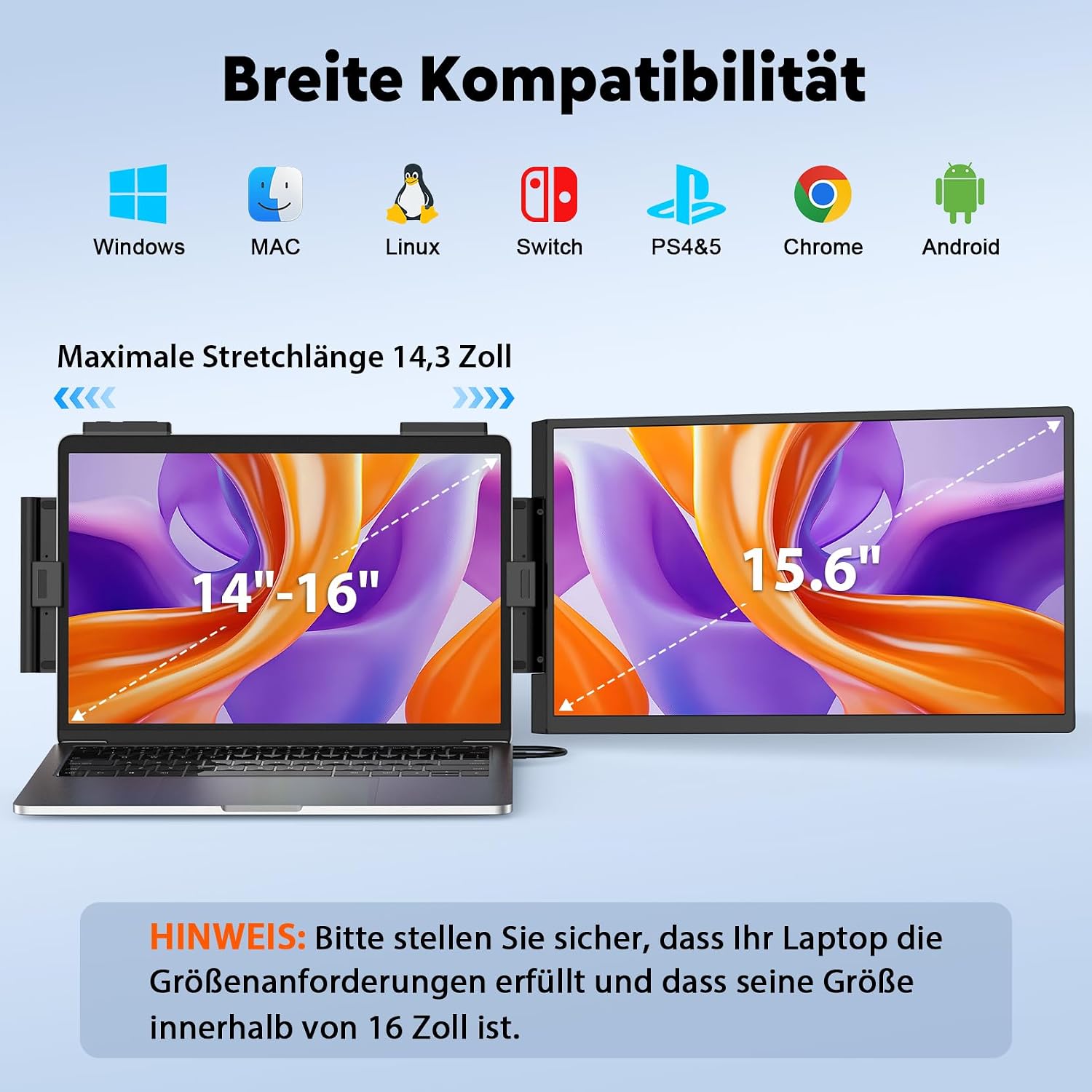Thumbnail 4 de MAGICRAVEN Laptop Bildschirm Erweiterung 15.6 Zoll