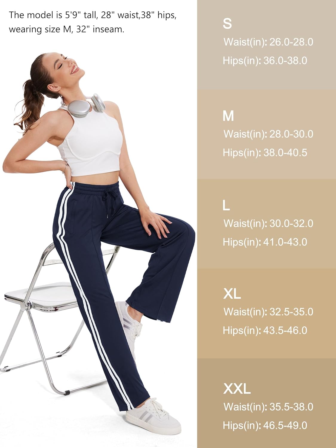 Thumbnail 6 de Tapata Women's Inseam Track Pants: 28/30/32/34/36 Loose Straight Leg Joggers